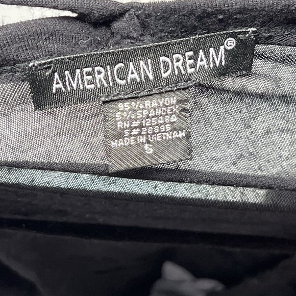 American Dream Black See Through Lightweight Cropped Shirt Ladies Size S - Picture 3 of 3